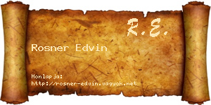 Rosner Edvin névjegykártya